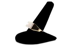 Sleek Men's Pave Diamond Ring In Gold