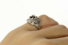 14K White Gold 0.30Ctw Art Deco Diamond Engagement Setting Ring