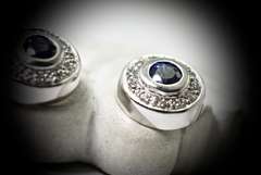 Feminine 18K Sapphire and Diamond Earrings