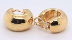 Attractive 18kt Italian Wide Hoop Earrings