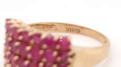 Vintage Yellow Gold Ruby 4 Row Ring