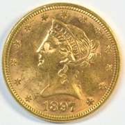Nice BU 1897 US $10 Liberty Gold Piece. Full strike
