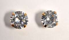 Nice CZ Studs with Gold Enhancers
