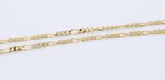 Simple Yellow Gold Figaro Link Chain Necklace