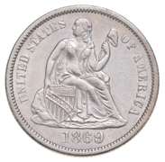 1869-S Seated Liberty Dime