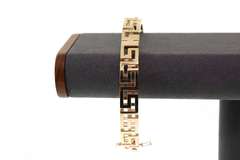 Patterned 14k Gold Handmade Italian Bangle Bracelet