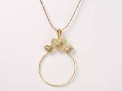 Romantic Triple Heart Pendant Necklace in 14K Yellow Gold