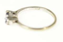 14K White Gold Princess Sapphire Diamond Engagement Ring