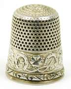 Antique Sterling Horseshoe & Clover Thimble