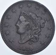 1830 Matron Head Large Cent - N4