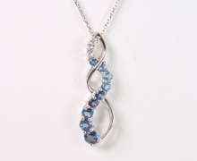 Marvelous Topaz Pendant Necklace in White Gold