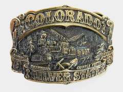 Colorado Silver State 1981 Brass Belt Buckle