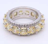 Sterling Silver Yellow Cubic Zirconia Band