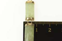 14K Yellow Gold Carved Jade Bar Link Chinese Happiness Bracelet