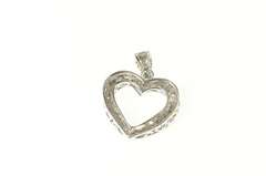 10K White Gold Classic Diamond Heart Love Symbol Pendant