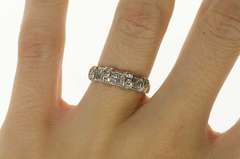 14K White Gold 0.56 Ctw Princess Diamond Wedding Band Ring