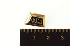 10K Yellow Gold Phi Sigma Delta Black Enamel 1930's Lapel Pin/Brooch