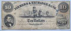 $ 10 Farmers & Exchange Bank Charleston SC Dec 2 1832 Note