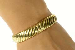 18K Yellow Gold David Yurman Ornate Cable Band Bangle Bracelet