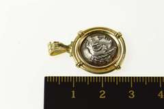14K Yellow Gold Ancient Roman Tribute Coin Statement Pendant