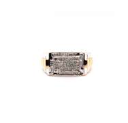 mens 14k white and yellow gold diamond ring