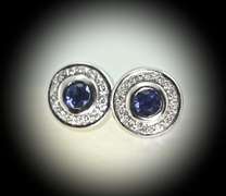 Feminine 18K Sapphire and Diamond Earrings