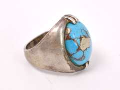 Blue Turquoise Ring in Sterling Silver