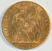 Superb Gem BU 1914 France 20 Francs Gold 'Rooster'