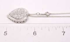 Intricate Heart Pendant Necklace with Diamonds in 14K White Gold