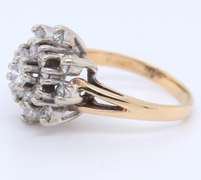 Gorgeous Yellow Gold 0.73ct Diamond Cluster Ring