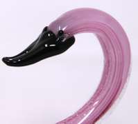 Murano Style Art Glass Swan Figurine