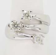 Three Diamond Bypass Ring