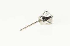 14K White Gold Classic Solitaire Round CZ Single Stud Earring