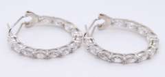 Sterling Silver Cubic Zirconia Hoop Earrings