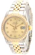 Rolex Datejust 2 Tone 31mm Diamond Dial Bezel Watch