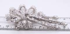 Eyecatching Platinum 14.13ctw Diamond Brooch w Silver Pendant Finding