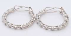 Sterling Silver Cubic Zirconia Hoop Earrings