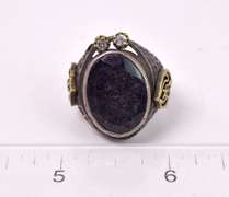 Sensational Vintage 7.4CTS Sapphire and CZ Ring in Sterling Silver