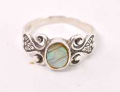 Dainty Mother of Pearl Ring in Sterling Silver