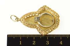 14K Yellow Gold 1960's Ornate Engagement Ring Filigree Charm/Pendant