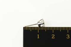 14K White Gold Classic Solitaire Round CZ Single Stud Earring