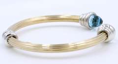 Lovely Blue Topaz Cuff Bracelet in 14kt and Silver