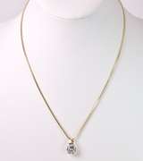 Sparkling CZ Pendant Necklace in 14K Yellow Gold
