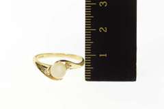 14K Yellow Gold Pearl Diamond Accent Bypass Classic Ring