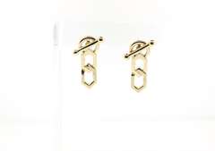 Elegant Handmade Italian 14k Gold Curb Chain Earrings