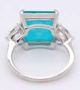 Princess Cut Green Cubic Zirconia Sterling Silver Ring