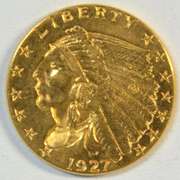 Razor-sharp 1927 US $2.50 Indian Gold Piece