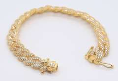 Sterling Silver Cubic Zirconia Curb Link Bracelet