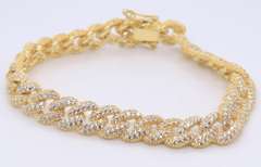 Sterling Silver Cubic Zirconia Curb Link Bracelet