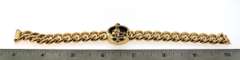Stunning Handmade Italian 14k Gold Panther Curb Chain Bracelet